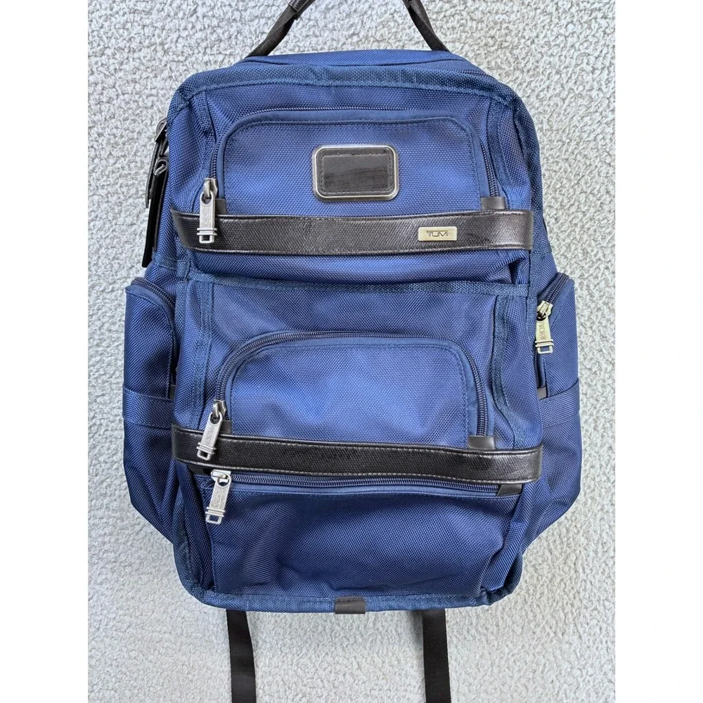Tumi Alpha 2 T-Pass Business Class Brief Pack Mens Blue Laptop Travel Nylon